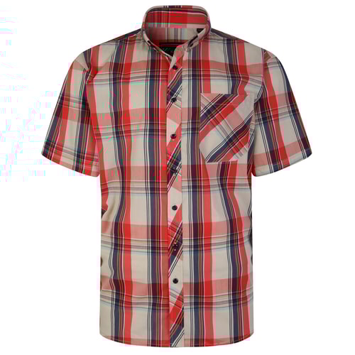 KAM Short Sleeve Check Shirt Multi